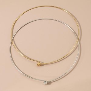 Choker Stainless Steel Collar Necklace Silver Color Round With Removable Ball End Cap Handmade DIY Jewelry Findings 1PC