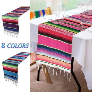 Cobertor mexicano serape colorido listrado toalha de mesa decoração méxico toalha de mesa de algodão para festa