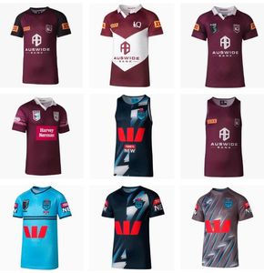 Outdoor-T-Shirts Harvey Norman QLD Maroons 2024 Rugby-Trikot Australien QUEENSLAND STATE OF ORIGIN NSW BLUES Heimtrainingsshirt