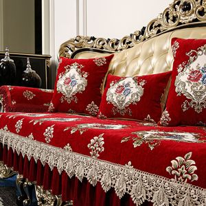 Stol täcker non slip soffa för vardagsrum chenille kudde soffa täcker modern handduk säte europeisk jacquard 230613