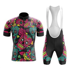 Conjuntos de Camisa de Ciclismo Crânio 2023 Uniforme Masculino MTB Roupas de Bicicleta Verão Roupas Respiráveis Camisa de Bicicleta Ropa Ciclismo 230614