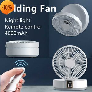 New Remote Fan USB Charging Folding Portable Fan Desktop Mini Fan Remote Control Home Camping Conditioner Fans with LED Light