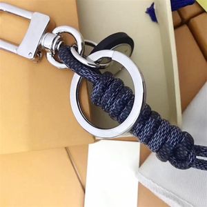 Designer Braid Rope Keychain Nero PU Leather Car Portachiavi Anelli Accessori Moda Portachiavi Fibbia Decorazione appesa per borsa 204P