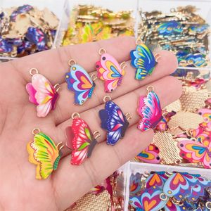 Charms Trend Cute Enamel Butterfly Pendant Golden Insect Alloy Charm For Earrings Necklace Jewelry Making Supplies Drop Delivery Smtt4