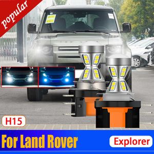 Yeni 2pcs Araba Canbus Hatası Ücretsiz H15 LED DRL Front Sinyal Günü Ampulleri Land Rover Explorer için Gündüz Koşu Lambaları 2016 2017 2018