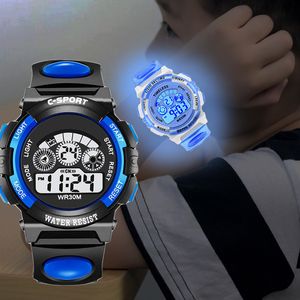 Childrens electronic watches color luminous dial life waterproof multi-function luminous alarm clocks watch for boys and girls