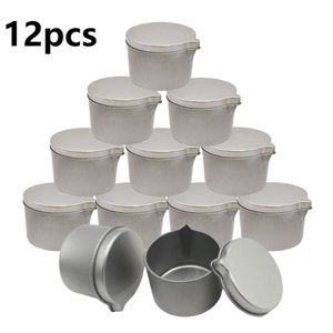 Depolama kutuları kutular 12pcs tinplate mum kavanozu kullanışlı bir spout aromaterapi masajı krem ​​kavanozları kozmetik kutular diy mumlar kapsayıcı 230613