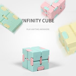 Infinity Cube Candy Color Fidget Puzzle Anti Decompression Toy Finger Hand Spinners Brinquedos divertidos para crianças adultas TDAH Stress Relief Gift