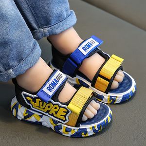 Sandaler Children's Boys 'Sandals Fashionable Summer Korean Casual Anti Slip Soft Sole Student Boy Sandaler Barnskor 230613