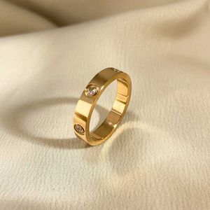 Designer charm Light luxury high-end and niche design Carter ring female personality titanium steel non fading Instagram cool couple