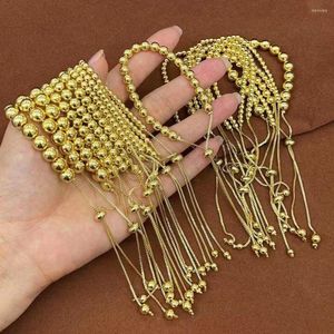 Link Bracelets 6Pcs Women's Fashion Pearl Shell Elegant Adjustable Bracelet Gold Color Bead Ball Chain Bangle Daily Life Jewelry Gift