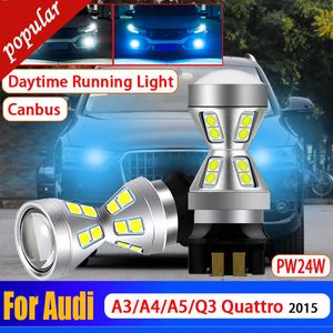 New 2Pcs Car Canbus No Error Super Bright Day Lamp PW24W Headlight DRL Daytime Running Light Bulbs For Audi A3 A4 A5 Q3 Quattro 2015
