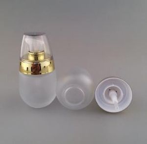 Garrafas de loção de vidro fosco com tampa dourada, garrafa de bomba de pressão de 1 oz transparente, garrafa de vidro cosmética de vidro 30 ml Quatily