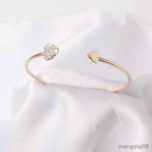 Bracelets Heart Open for Women Fashion Adjustable Bracelet Gold Color Metal Female Hand Jewelry R230614