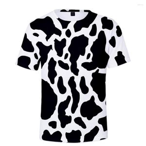 Men's T Shirts Dairy Cow Pattern Shirt Cartoon Children T-shirt Casual Summer Kids Short Sleeve Tee Personality Tops