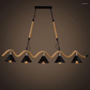 Pendelleuchten X Moderne Leuchten American 3 Heads Antique Bar Industrial Creative Personality Clothing Store Rope Fixtures