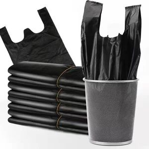 Trash Bags Garbage Bag Edtra Large Household Thickened Tote Plastic Flat Black Vest Wholesale 230613