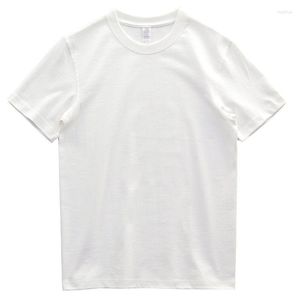 Camisetas masculinas camisetas de alta qualidade masculina pesada 260g algodão casal simples multicolorido decote redondo fundo grosso branco manga curta