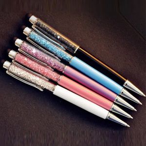 Bollpoint Pennor Design Creative Crystal Pen Diamond Ball Point Pennor Stationery Ballpen Stylus oljig svart påfyllning