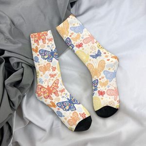 Men's Socks Butterfly Pattern Men's Women's Polyester Casual Colorful Butterflies Hip Hop Spring Summer Winter Stockings Gifts