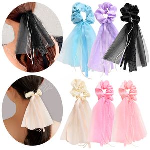 Hairband for Women Spring and Summer Light Color Scrunchies Scrunchies Satin Fabric Cute Turmer Hair Band Associatory Ascesities