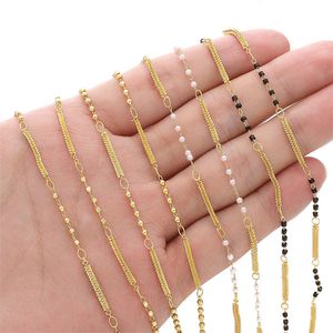 Bead Chains for Diy Necklace Bracelet Jewelry Making Supplies Kits Caterpillar 14k Gold Plated for Adults Materials Accessories Findings & Components