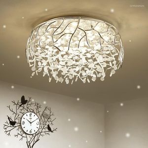 Lampadari LED Crystal Art Leaves Plafoniera moderna Nordic Home Decoration Camera da letto Soggiorno Hanging
