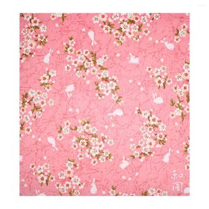 Table Cloth Quilting Fabric Bento Bag Durable Handkerchief Printing 50X50CM Pink Twisted Yarn