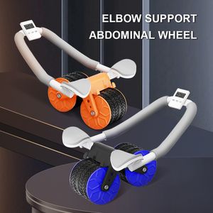 Ab Rollers Wheel Automatic Rebound With Elbow Support Flat Plate Exercise Wheel Silence Abdominal Wheel Home Exercise Equipment 230613