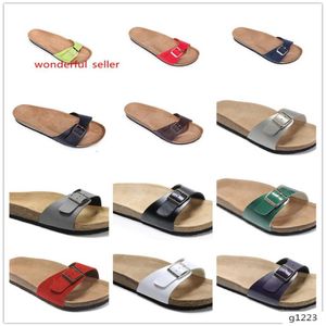 Designer Brik Genuine shoes Men Women flats Cork sandals casual beach slippers Buckle shoes3045053285n