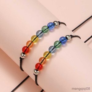 Bracelets 2PCS/Sets Beads Bracelet For Women Men Friends Gay Couple Adjustable Handmade Braided Card Jewelry R230614