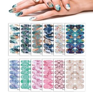 Adesivi per unghie 1 foglio Ragazze autoadesive Full Wrap Punte impermeabili Decalcomanie artistiche stampate in marmo Kit manicure