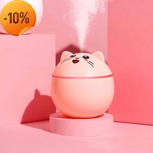 New Air Humidifier for Home Ultrasonic Car Mist Maker with Colorful Night Cute Cat USB Lamps Mini Office Summer Air Purifier