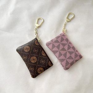 Keychains Fashion Creative Decoration Women's Key Bag Minimalist Printing Mini Card Zero Wallet