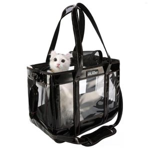 Dog Car Seat Covers Fashion Pet Carrier Bag Transparent Travel PU Shoulder Handbag Backpack Airline Approved Transport Carrying For Cat