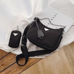 designer bag luxurys handbags hobo high quality nylon tote bag 3 in 1 wide shoulder straps stylish zippy chain straps single shoulder crossbody bag hobo bags