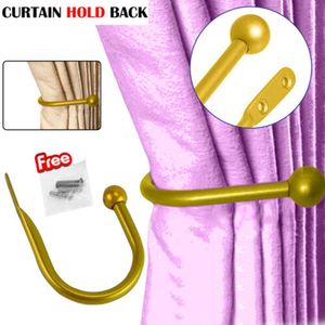 カーテンポールUshaped Window Hooks Round Wall Magnetic Decoration Hanger Home Suppiliers Metal Holder Tieback Accessories 230613