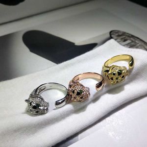 Designer Charm GTM.S925 Sterling Silver Carter Nero Dot Leopard Open Ring Open Womens Light Luxury Personalità con logo