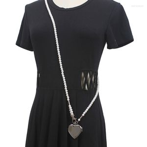 Chains C9GF Pearl Bead Replacement Decorative Purse Strap Handbag Chain Shoulder Body Bag Straps