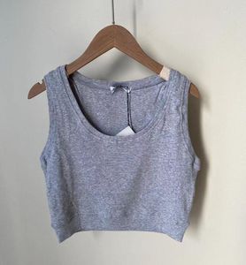 TOP TANK TOP ANAGRAM Regelbunden designer T -skjorta Kvinnor Broderi Knitkläder för kvinnor Sport Yoga Top Simple Vest Croped Croped