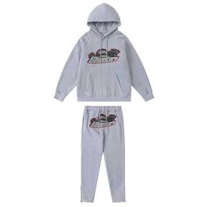 Felpa con cappuccio Trapstar Sciarpa arcobaleno Felpa con cappuccio ricamata e in velluto Abbigliamento sportivo Pantaloni con cerniera ravvicinata Pantaloni da guardia casual Felpa con cappuccio trapstar Felpa con cappuccio Set Fashion Nj