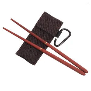 Bacchette bacchette riutilizzabili da campeggio posate in legno set da portata cinese naturale pieghevole in legno pratico per la casa