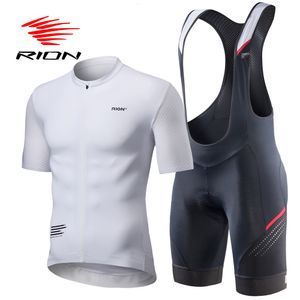 Cycling Jersey Sets RION Bib Shors Shirts Set Bicycle Cothing MTB Bike Wear Maillot Ciclismo Shorts 3D Pad Men Tights 230614