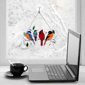 Bahçe Dekorasyonları Yeni Stil Demir Cam Kuş Pencere Cam Pencere Askı Kuş Evi Dekorasyon
