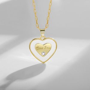 Подвесные ожерелья романтическое ожерелье для сердца для женщин лето золотой цвет страза