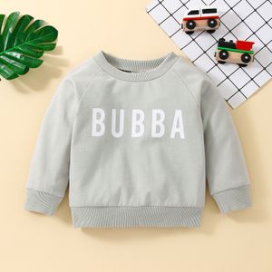 Hoodies Sweatshirts Citgeett Autumn Toddler Baby Girls Boys Casual Pullover Grey Letters Print Sleeve Fit Sweatshirt Roupas 230613