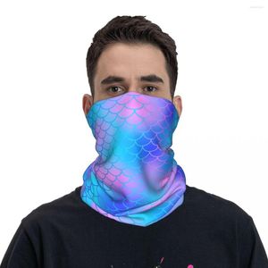 Sciarpe Blue Pink Magic Mermaid Bandana Neck Cover Merchandise Wrap Scarf Fascia multiuso Pesca per uomo Donna Adulto Traspirante