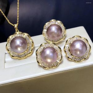 Necklace Earrings Set MeiBaPJ 10-11mm Natural Semiround Pearl Pendant Ring Fine Fashion Wedding Jewelry For Women Factory Price