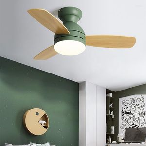 Smart Fan Licht Decke Macarons 36 Zoll Fernbedienung Kinderzimmer Restaurant Nordic Fans Lichter