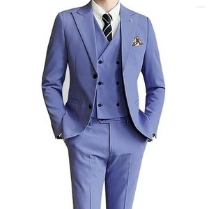 Men's Suits 2023 Single-breasted Suit For Men Three Piece Stage Costume Men's Tailoring Pants Wedding Dresses Male